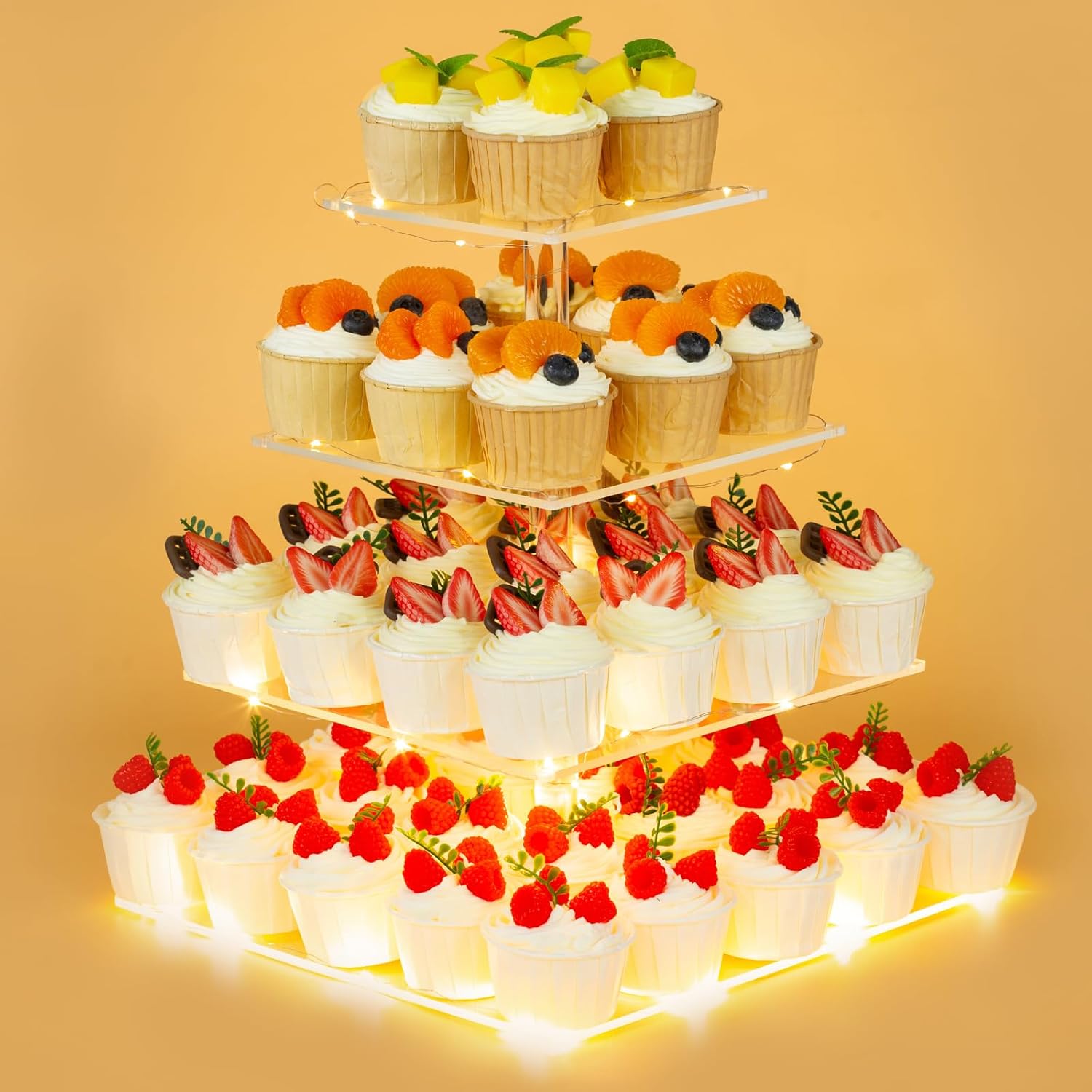 Lighting Decoration Stand - 4 Tier Premium Acrylic Cupcake Stand