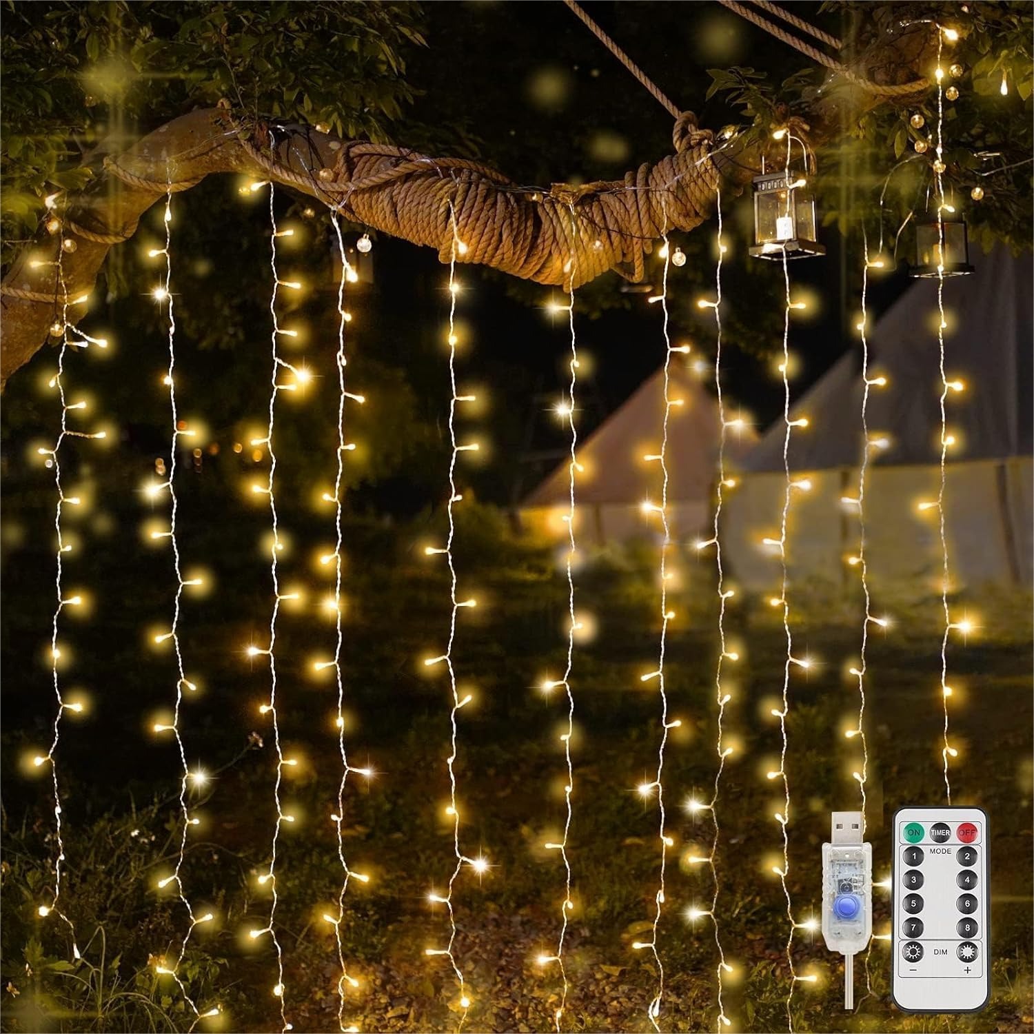 Lighting Christmas Decor - Curtain Lights For Bedroom 200 Led