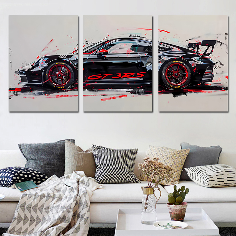 Lighting Mcqueen Wall Decor - 3Pcs Supercar Posters Sports Cars Print