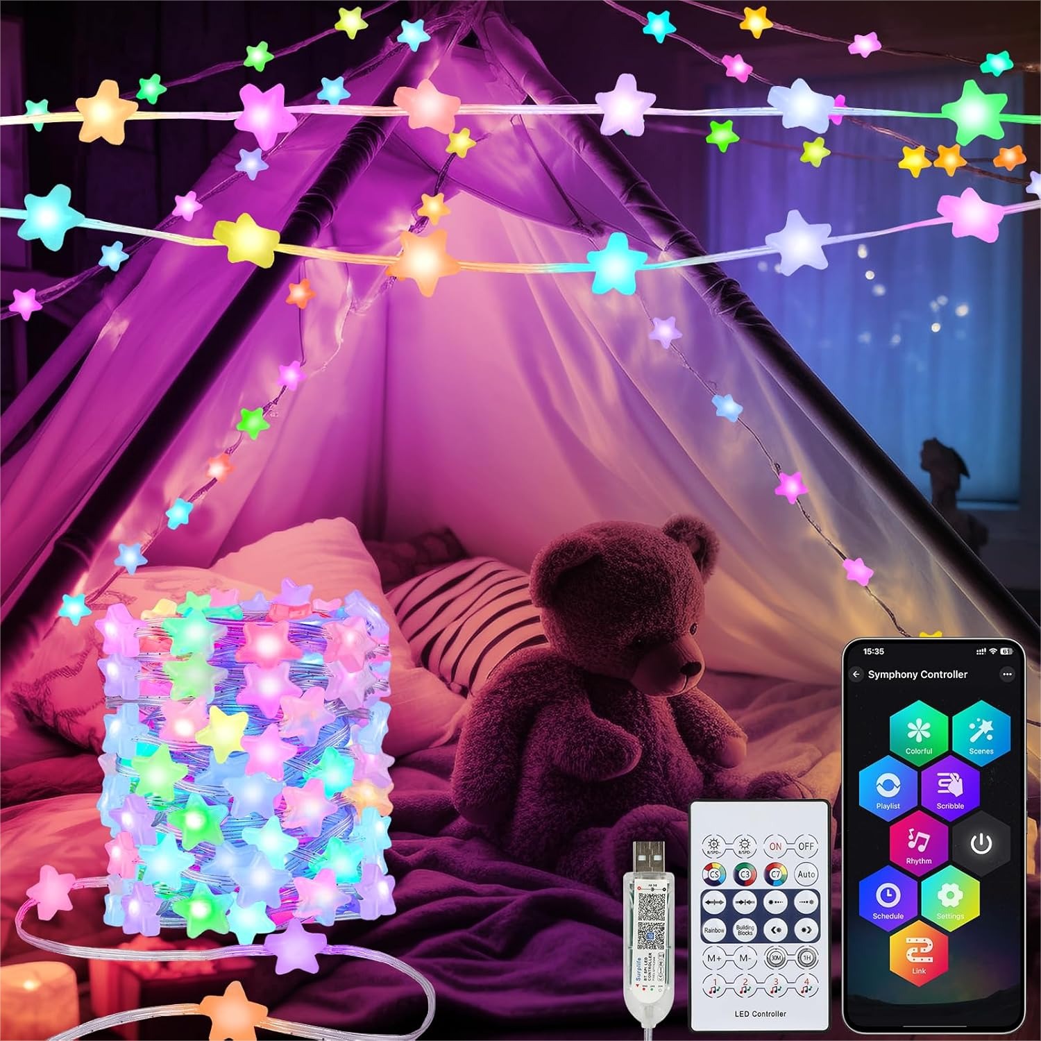 Lighting Decoration In Bedroom - 33Ft 16 Million Color Changing Star