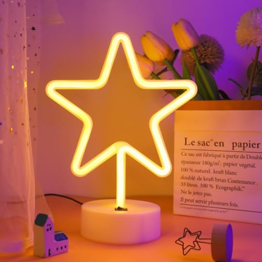 Lighting Christmas Decor - Warm White Star Shaped LED Neon