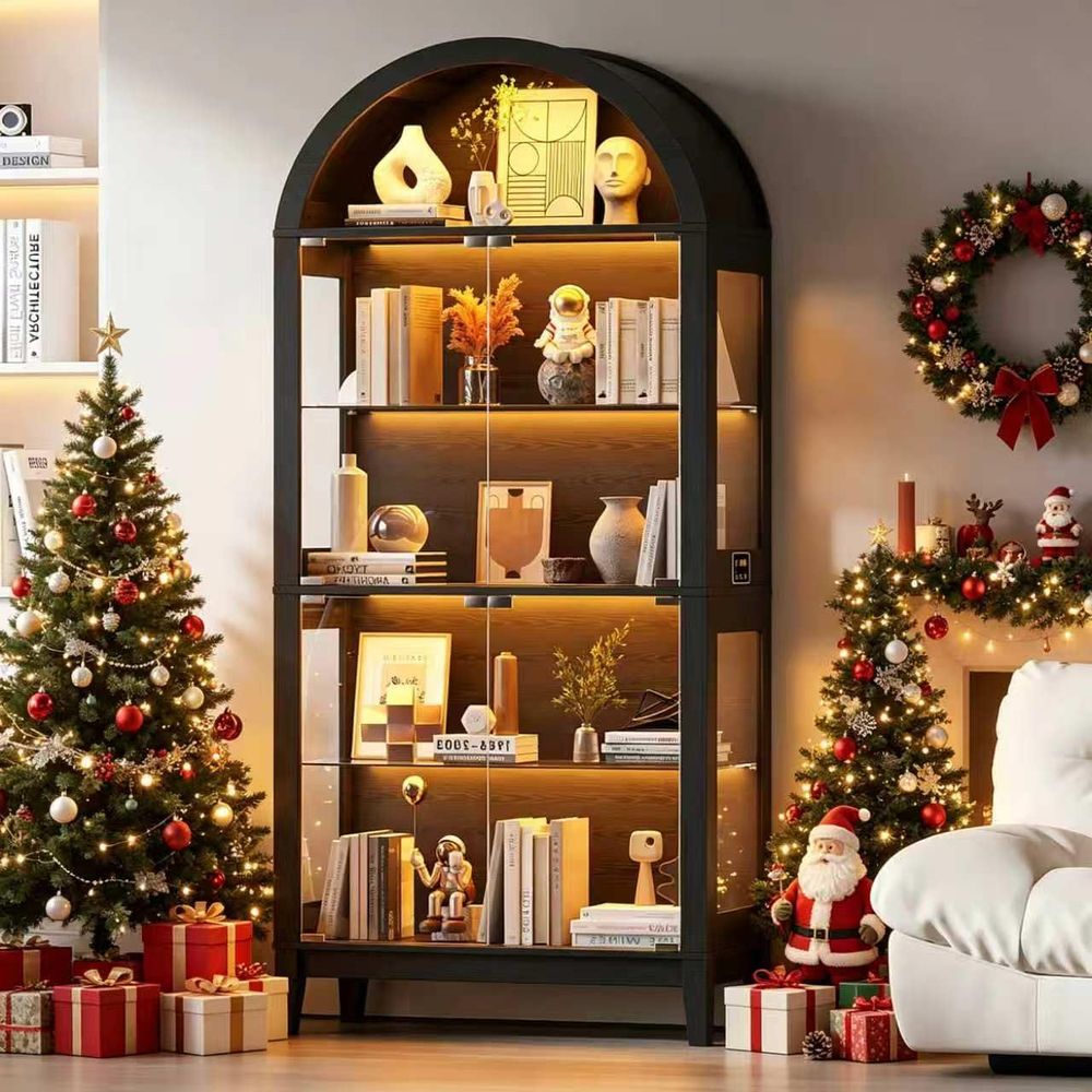 Lighting & Home Decor Studio - 68.9 Arched 5-Tier Display Cabinet with