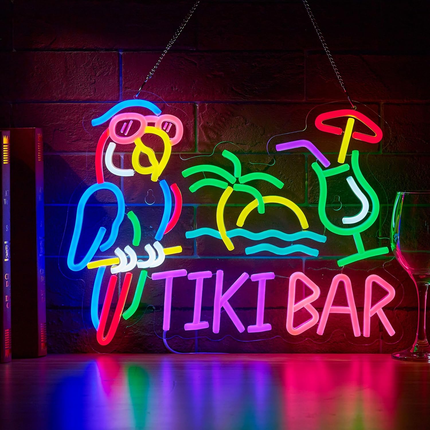 Lighting Decoration In Bedroom - Tiki Bar Parrot Palm Tree Neon