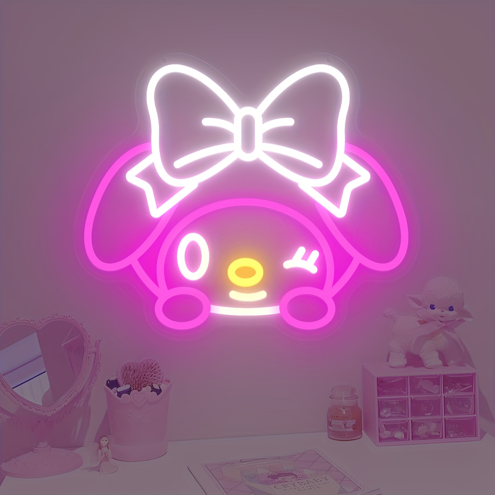 Bedroom Lighting Decor Ideas - My Melody Neon Sign with Big
