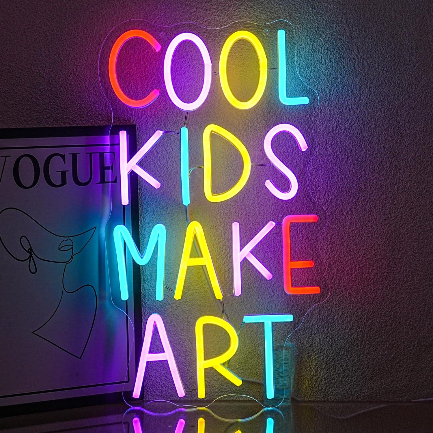 Lighting Decoration In Bedroom - Cool Kids Make Art Neon Sign