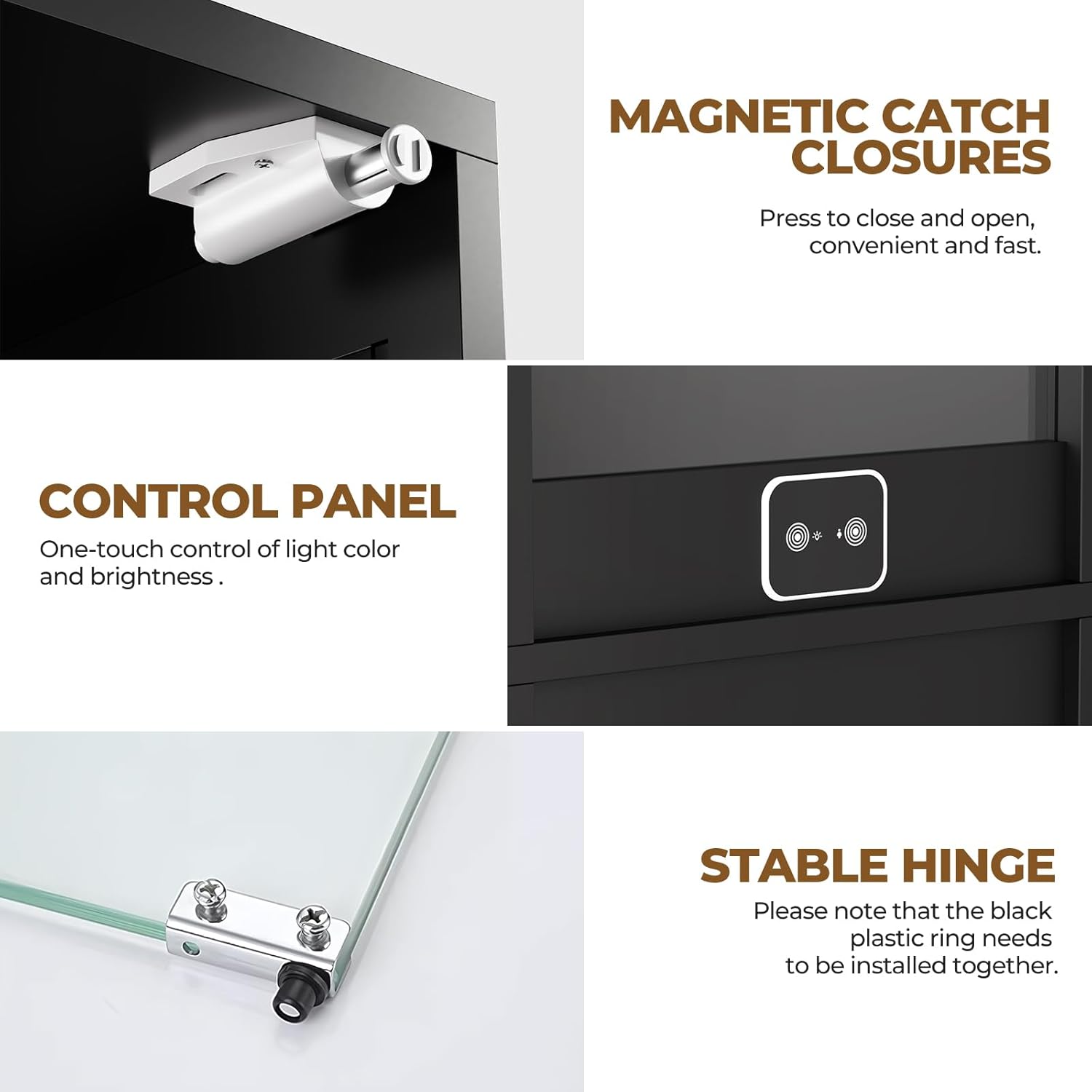 Glass Display Cabinet with 3 C - Lighting & Home Decor Studio のレビューと価格