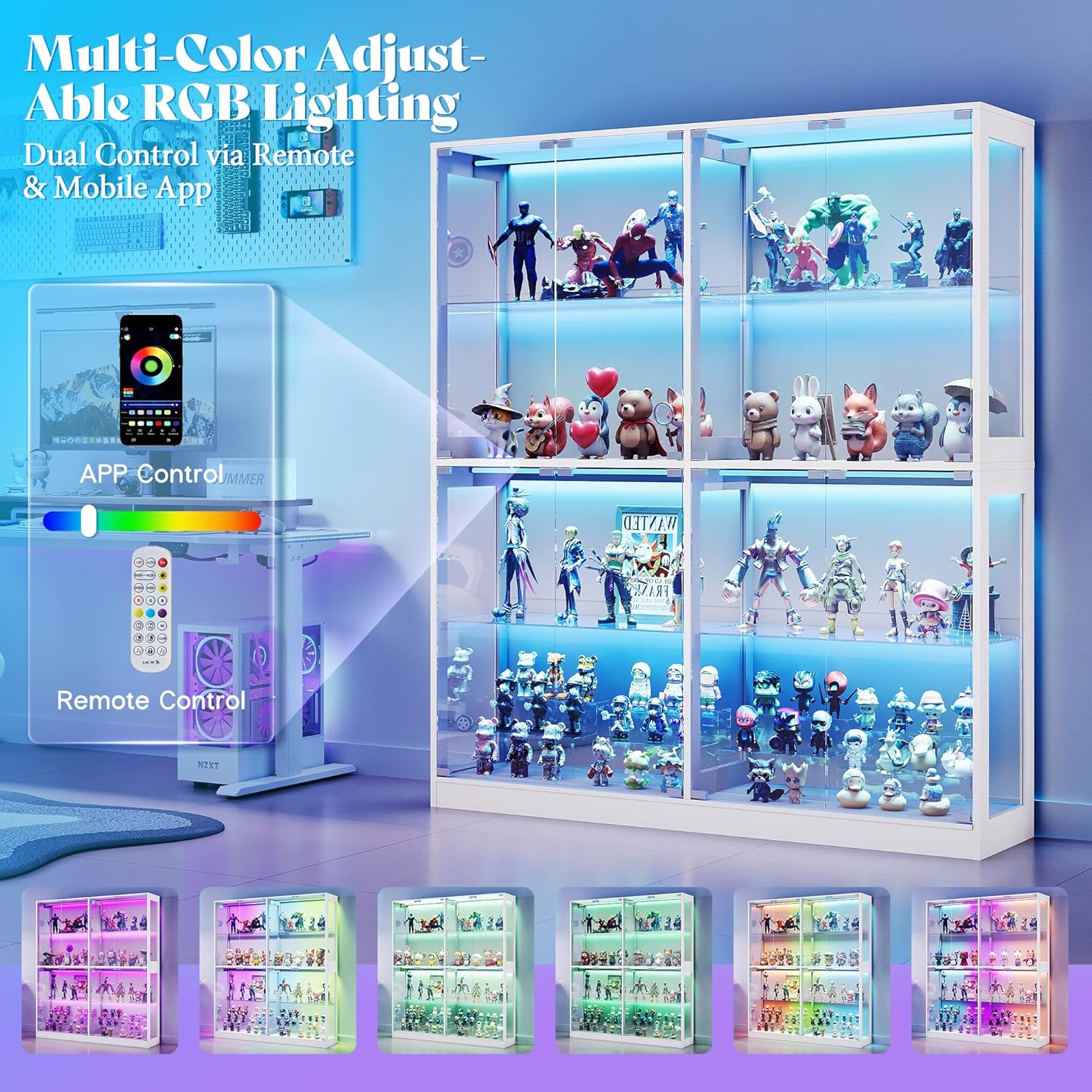 RGB Display Cabinet with Adjus - Lighting & Home Decor Studio のレビューと価格