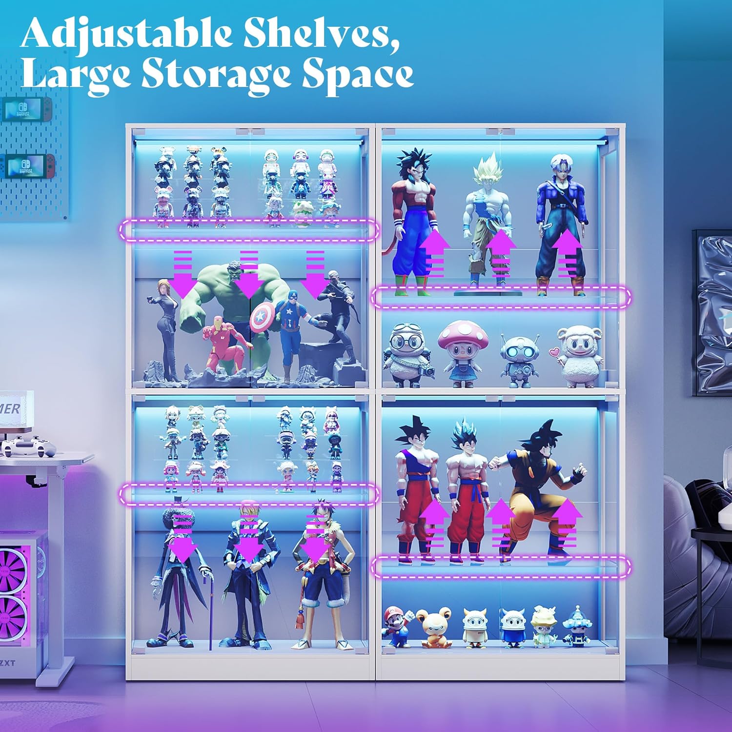 RGB Display Cabinet with Adjus - Lighting & Home Decor Studio のレビューと価格