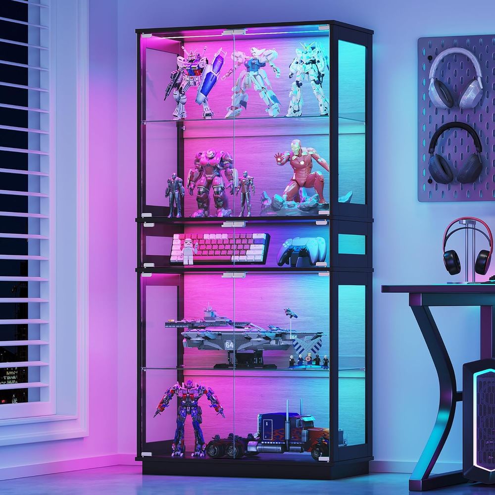 5-Tier LED Lighted Glass Displ - Lighting & Home Decor Studio のレビューと価格