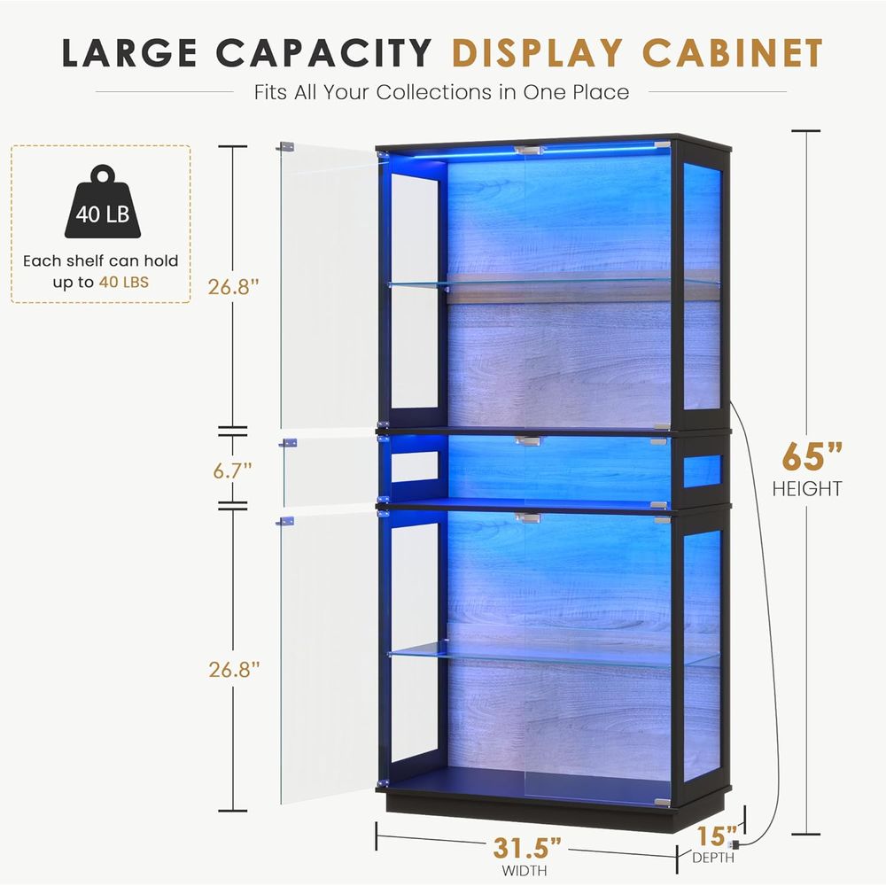 5-Tier LED Lighted Glass Displ - Lighting & Home Decor Studio のレビューと価格
