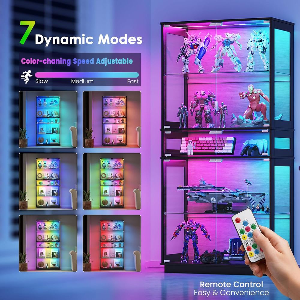 5-Tier LED Lighted Glass Displ - Lighting & Home Decor Studio のレビューと価格