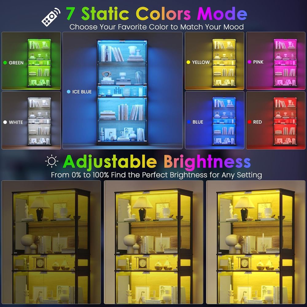 5-Tier LED Lighted Glass Displ - Lighting & Home Decor Studio のレビューと価格