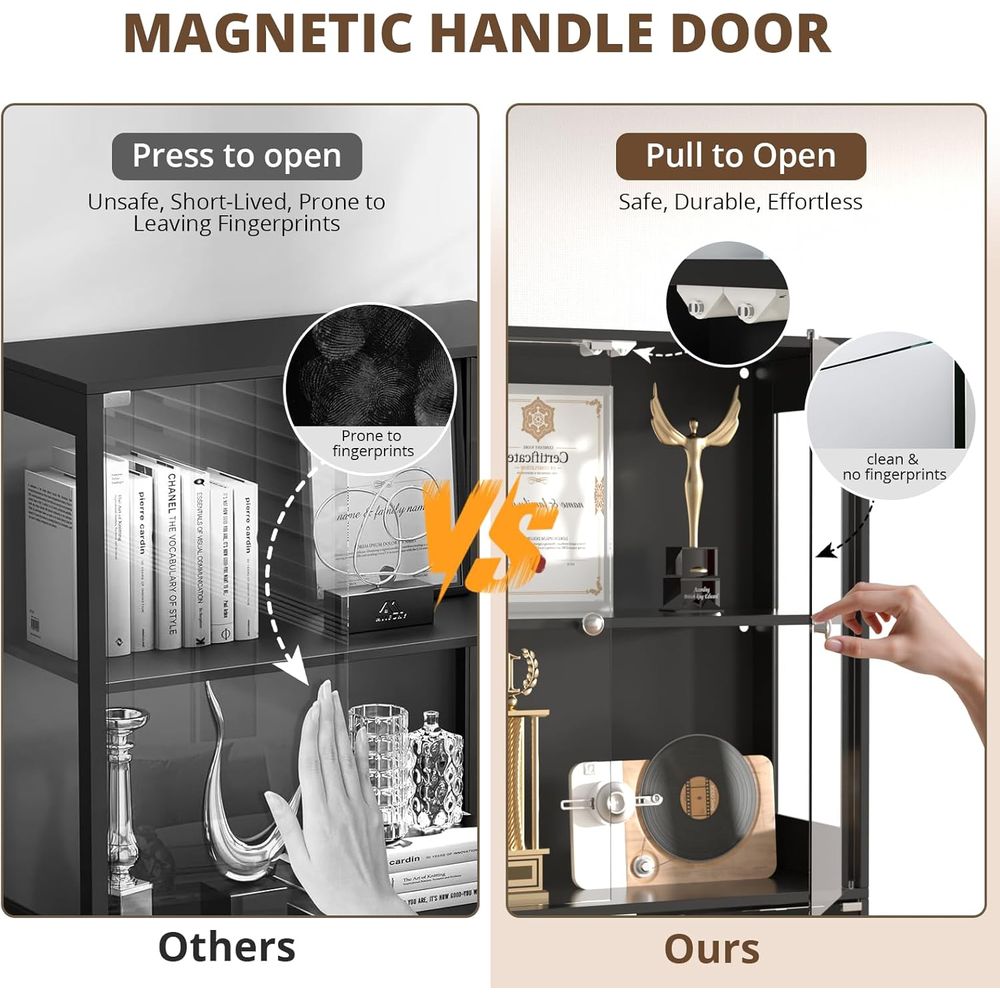 65 Glass Door Display Cabinet, - Lighting & Home Decor Studio のレビューと価格