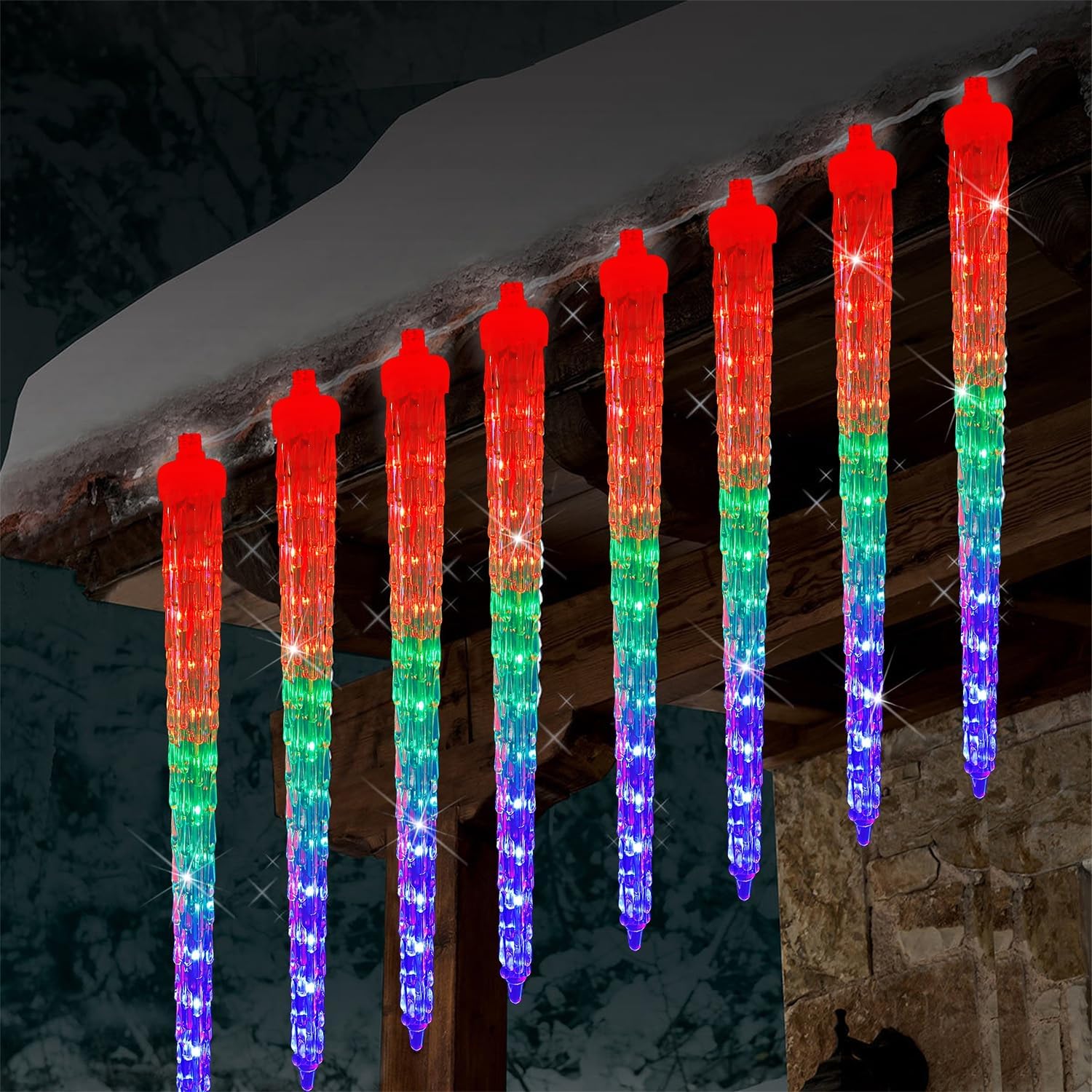16 Icicles 384 LED Meteor Show - Lighting Christmas Decor のレビューと価格