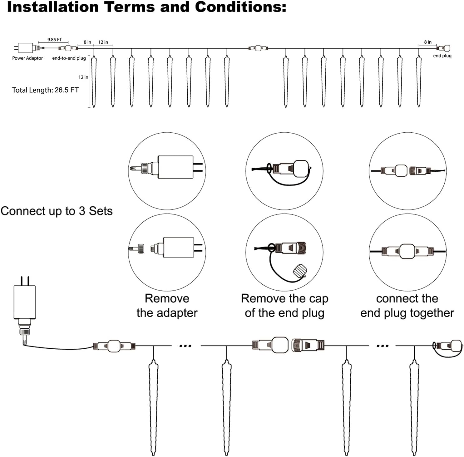 16 Icicles 384 LED Meteor Show - Lighting Christmas Decor のレビューと価格