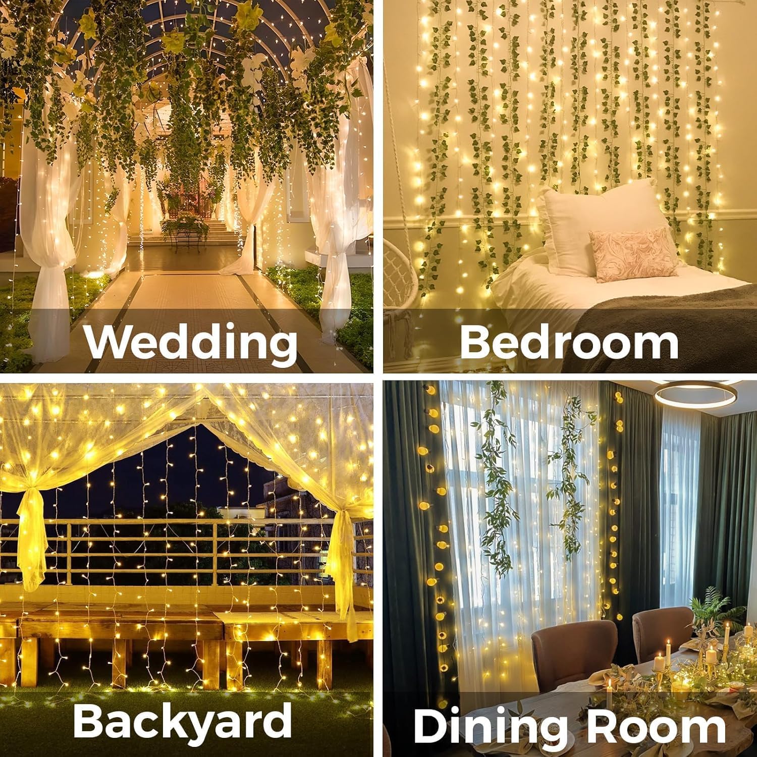 Curtain Lights For Bedroom 200 - Lighting Christmas Decor のレビューと価格