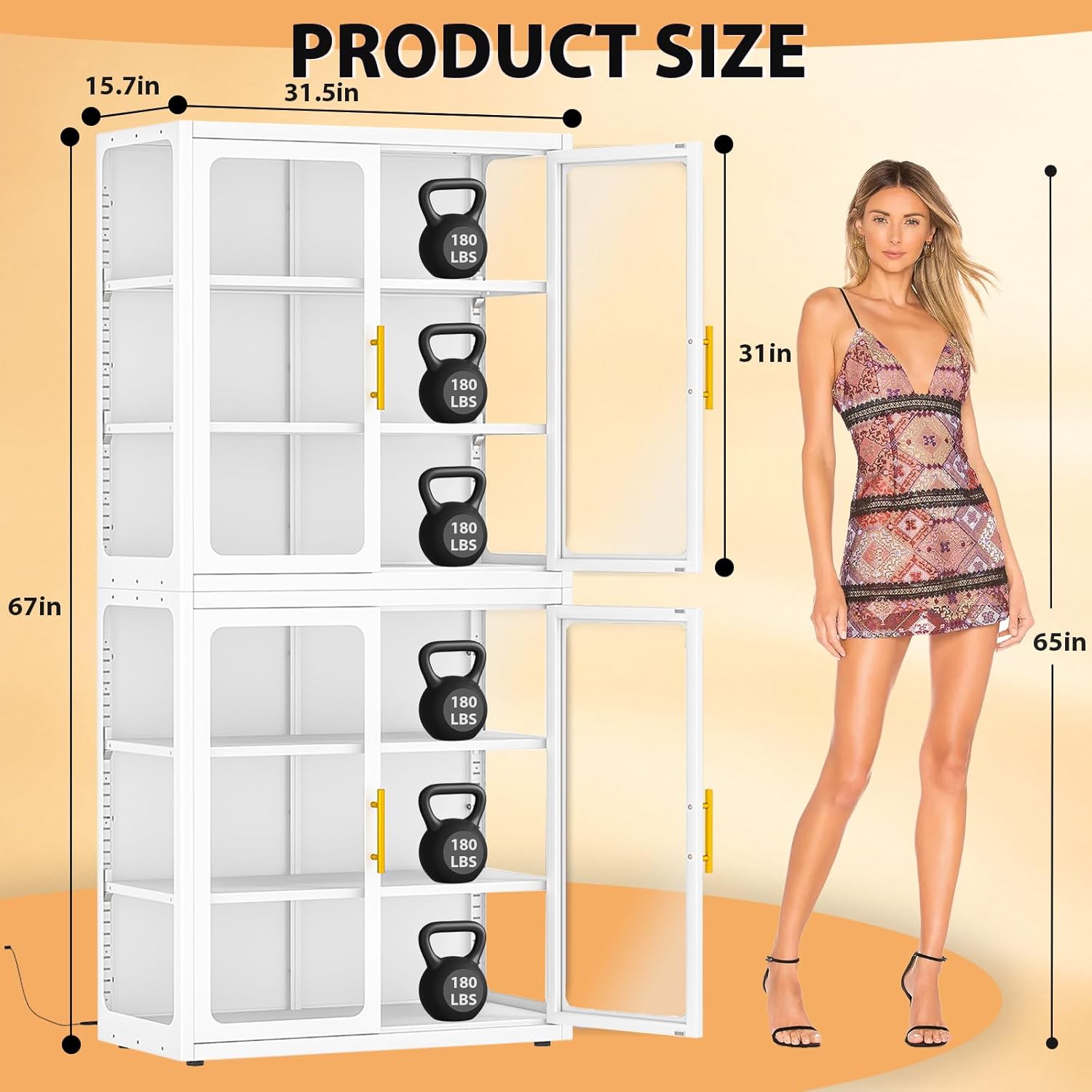 Display Cabinet with Glass Doo - Lighting & Home Decor Studio のレビューと価格