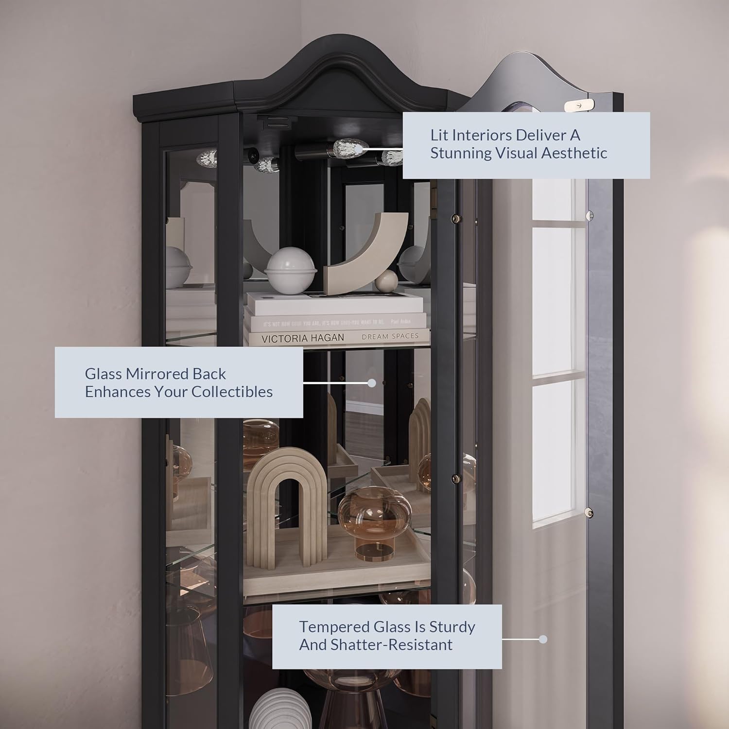 Lighted 3-Side Glass Display C - Lighting & Home Decor Studio のレビューと価格