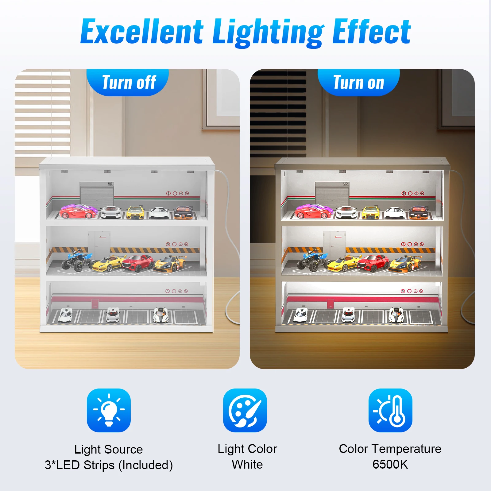 3-Layer Model Car Display Case - Lighting & Home Decor Studio のレビューと価格