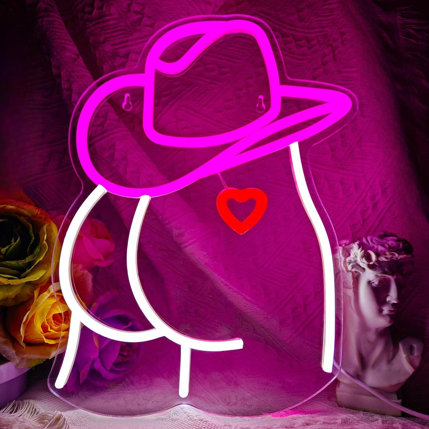 Cowgirl Neon Sign Dimmable LED - Lighting Christmas Decor のレビューと価格