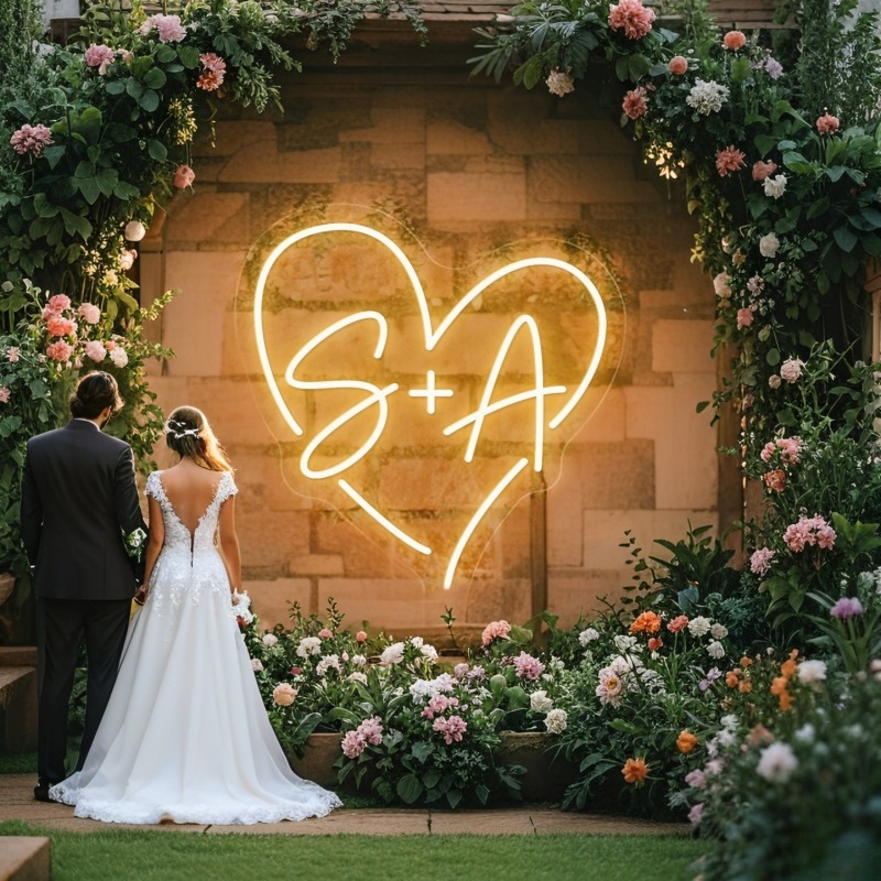 Custom Initials Heart LED Neon - Lighting Christmas Decor のレビューと価格