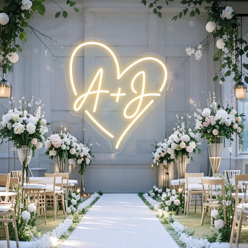 Custom Initials Heart LED Neon - Lighting Christmas Decor のレビューと価格