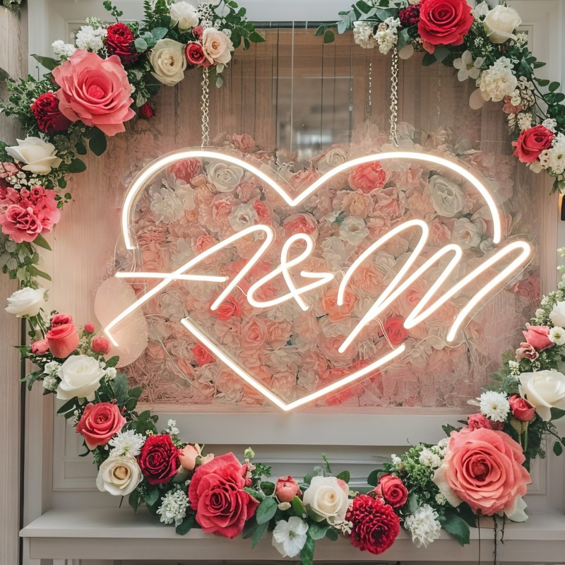 Custom Initials Heart LED Neon - Lighting Christmas Decor のレビューと価格