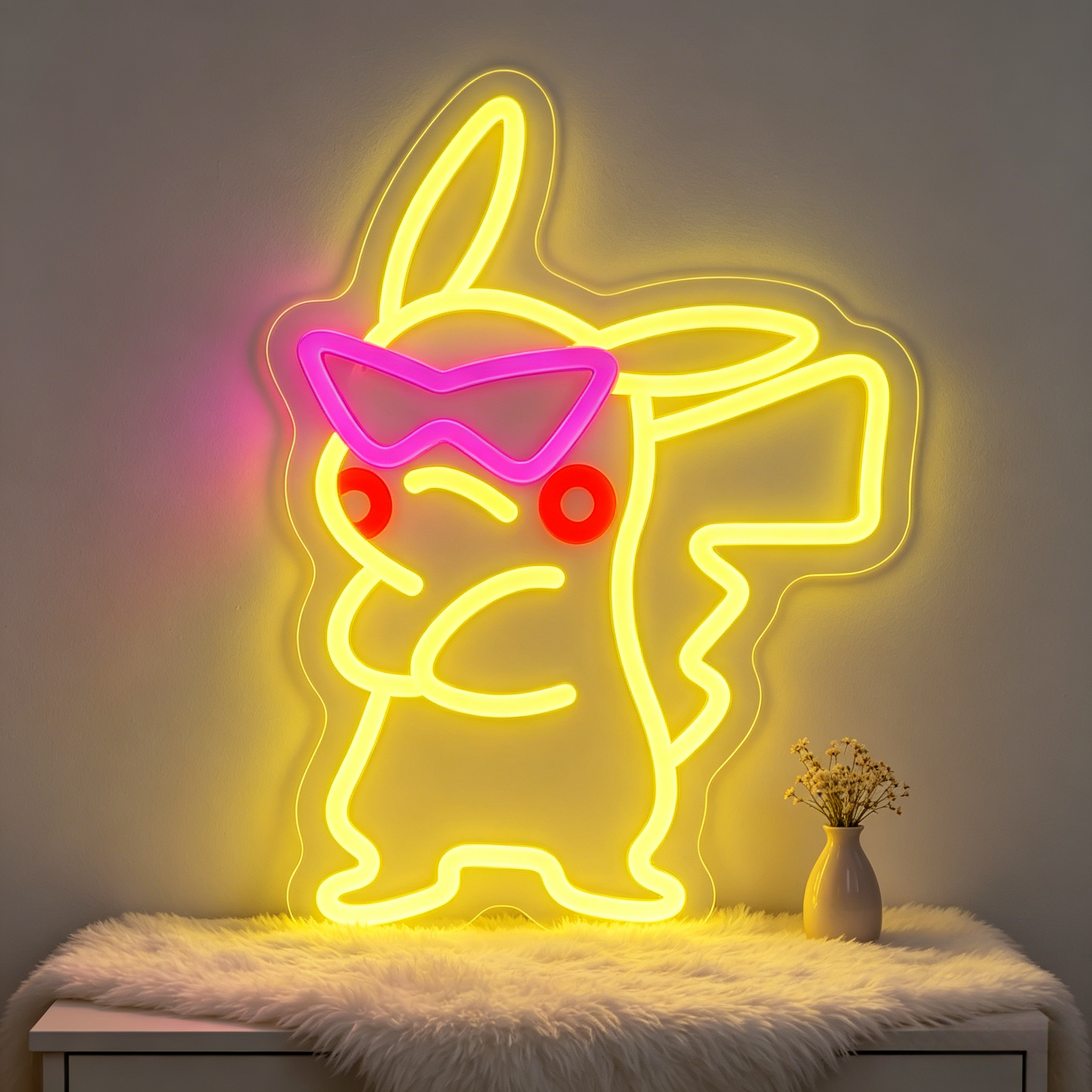 Anime Pink Sunglasses Pikachu  - Bedroom Lighting Decor Ideas のレビューと価格