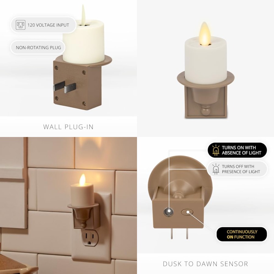 Flameless Candle Nightlight w/ - Decor Timeless Lighting のレビューと価格
