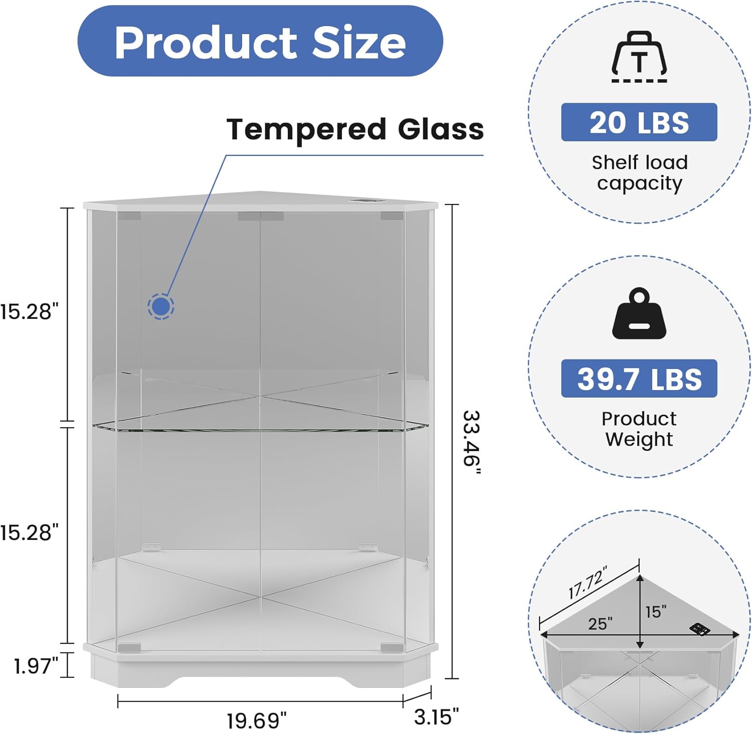 Corner Display Cabinet Set of  - Lighting & Home Decor Studio のレビューと価格