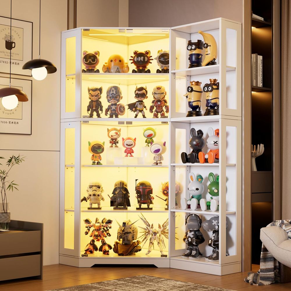 5-Tier Glass Display Cabinet w - Lighting & Home Decor Studio のレビューと価格