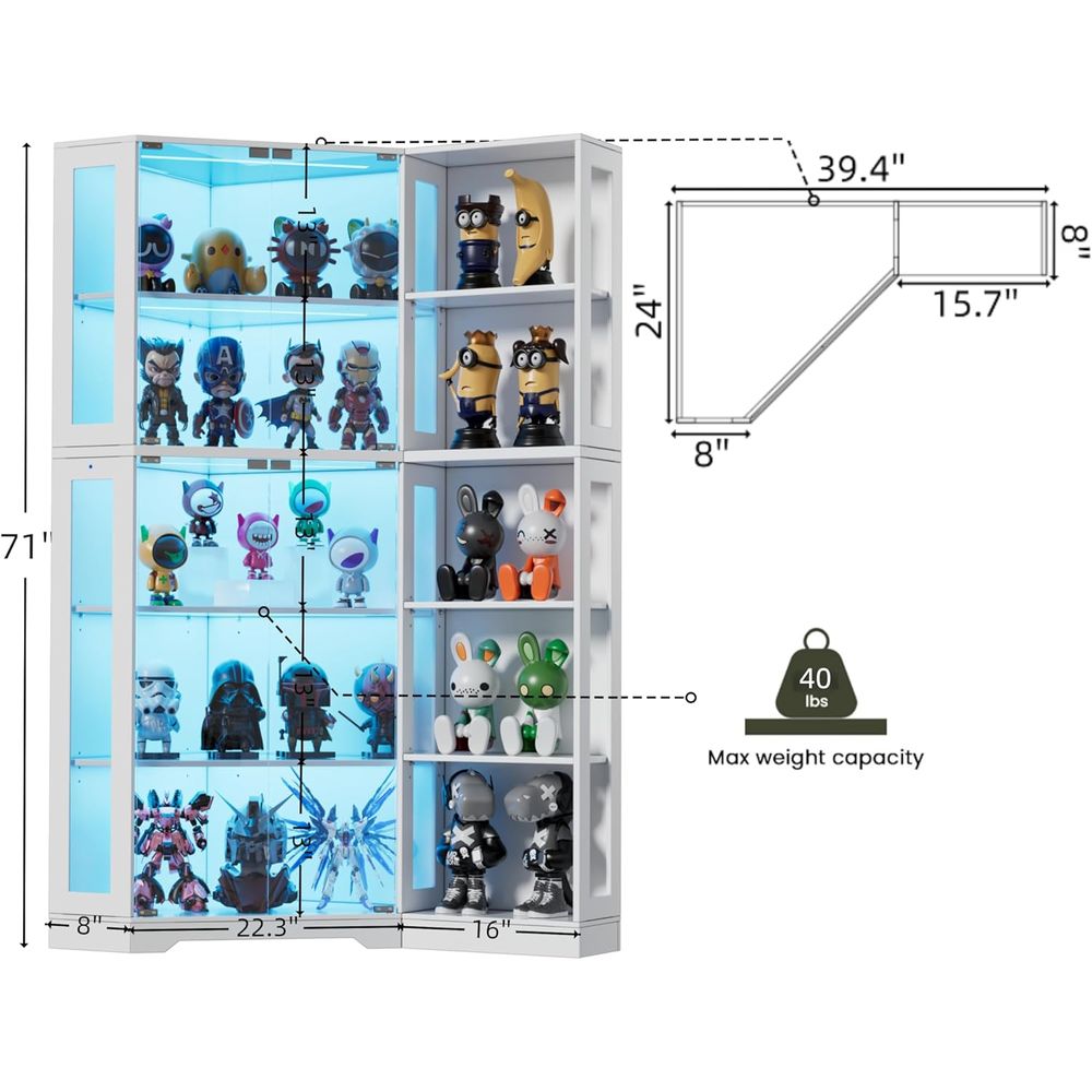 5-Tier Glass Display Cabinet w - Lighting & Home Decor Studio のレビューと価格