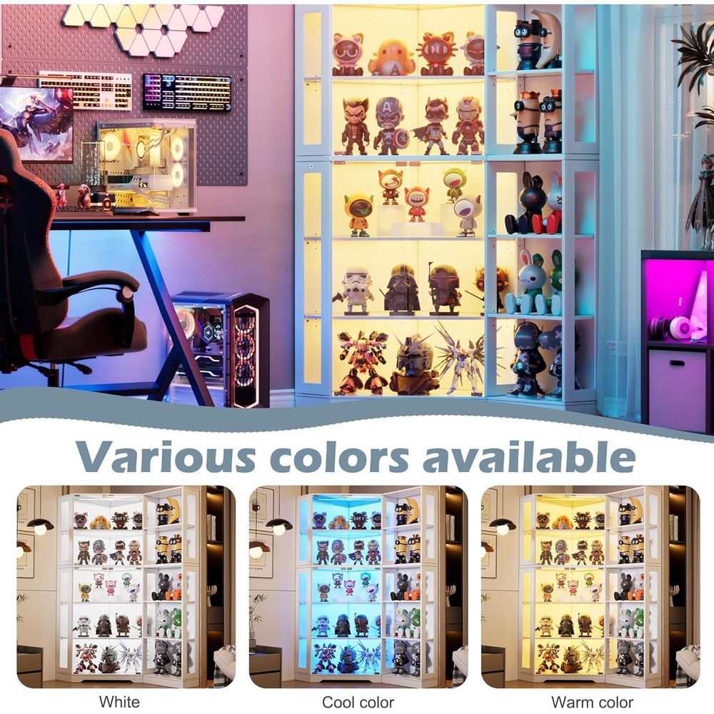 5-Tier Glass Display Cabinet w - Lighting & Home Decor Studio のレビューと価格