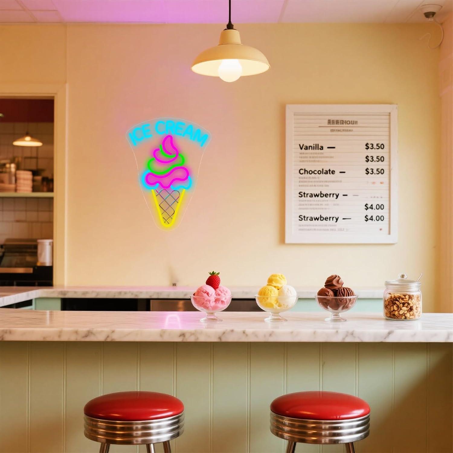 Ice Cream Neon Sign Dimmable D - Lighting Decoration In Bedroom のレビューと価格