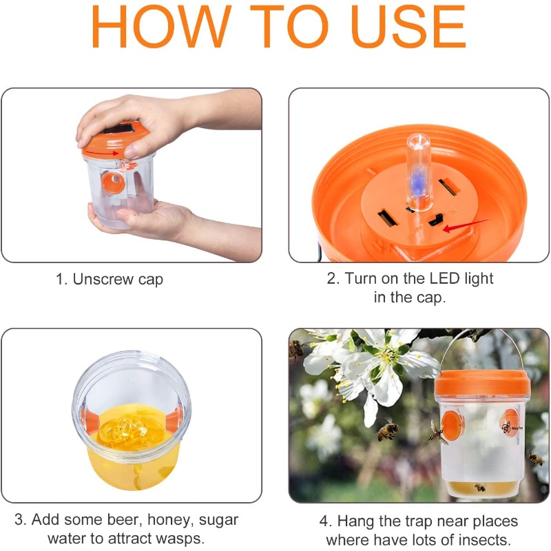 Solar Wasp Traps Hanging Yello - Lighting Jockey のレビューと価格