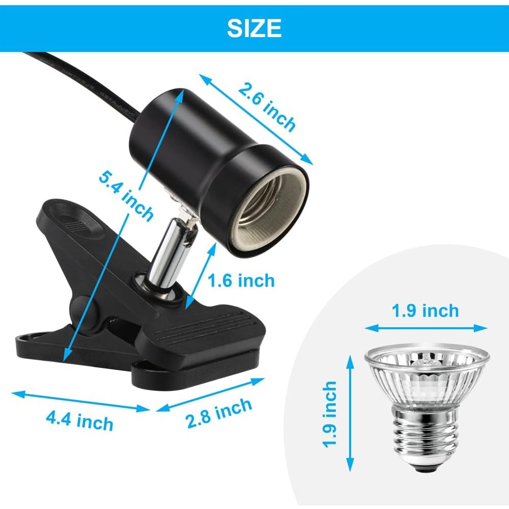 Reptile Heat Lamp Fixture E27  - Gecko Lighting & Decor のレビューと価格