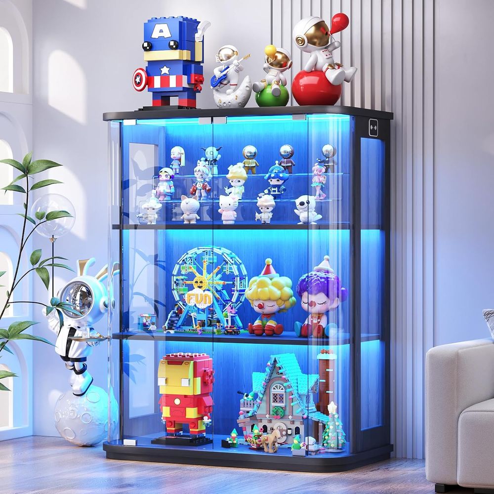 3-Tier Glass Display Cabinet w - Lighting & Home Decor Studio のレビューと価格