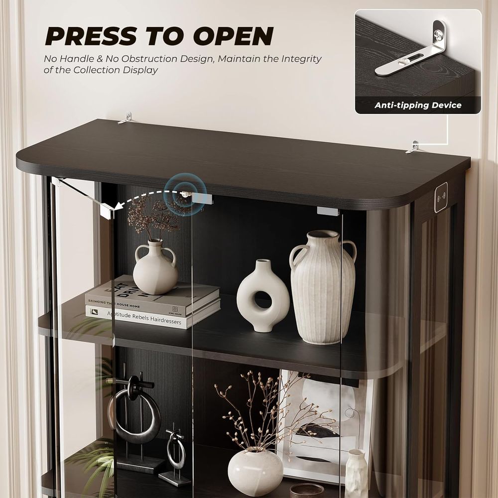 3-Tier Glass Display Cabinet w - Lighting & Home Decor Studio のレビューと価格