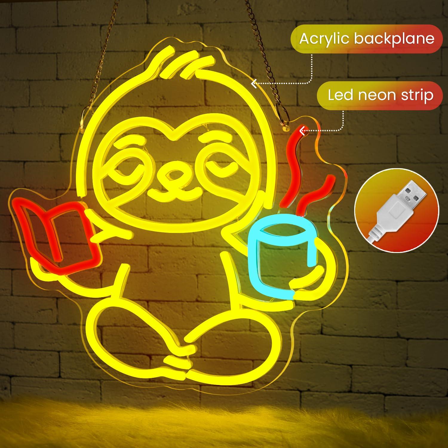 Sloth Neon Sign USB Dimmable L - Lighting Decoration In Bedroom のレビューと価格
