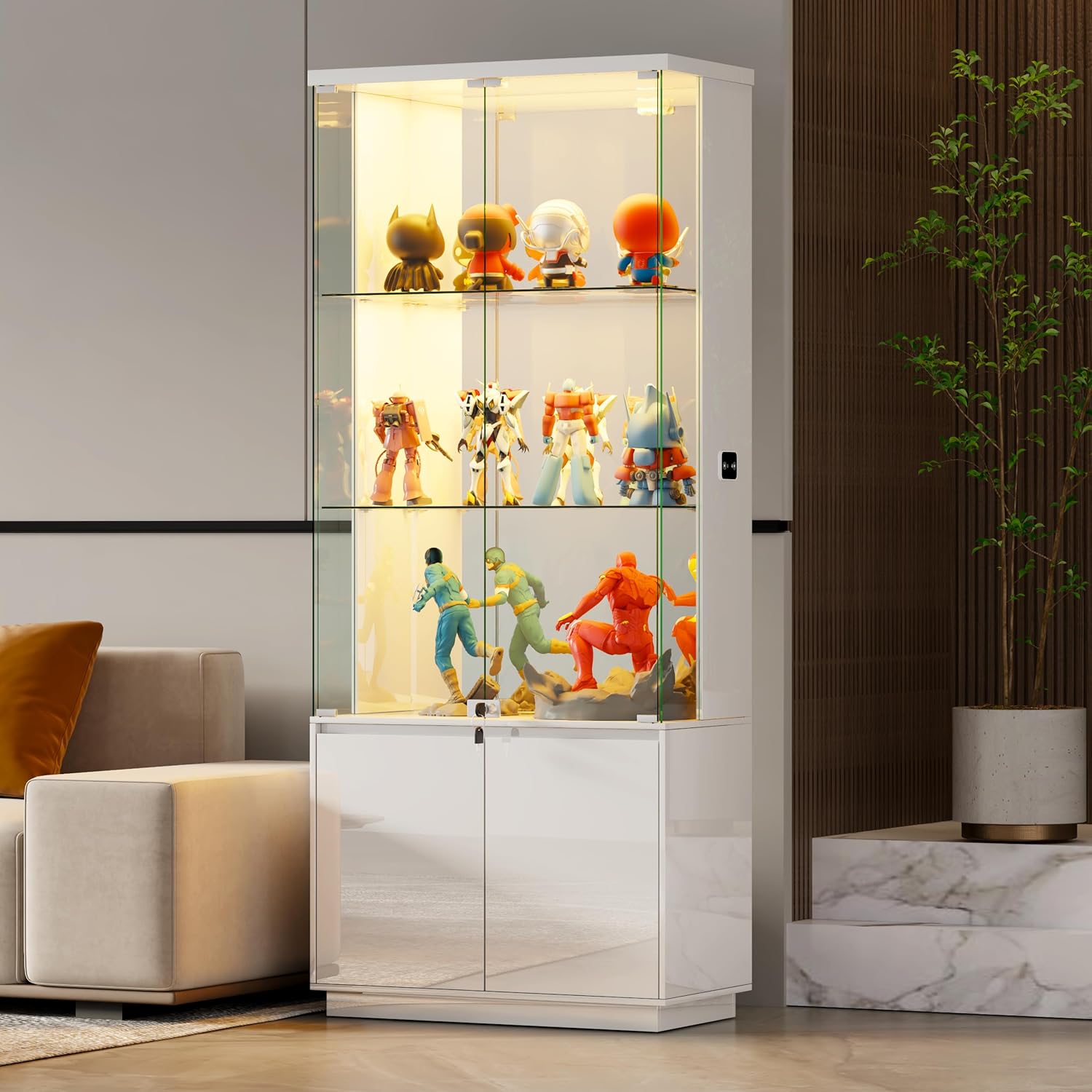 71'' Display Cabinet with Glas - Lighting & Home Decor Studio のレビューと価格
