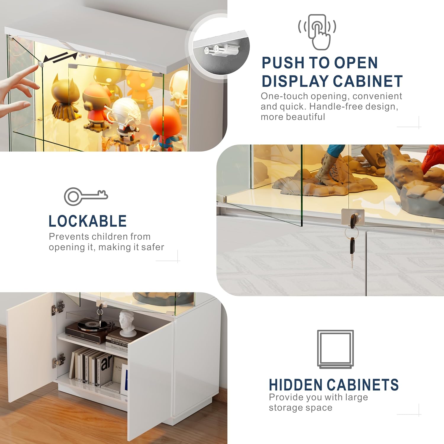 71'' Display Cabinet with Glas - Lighting & Home Decor Studio のレビューと価格