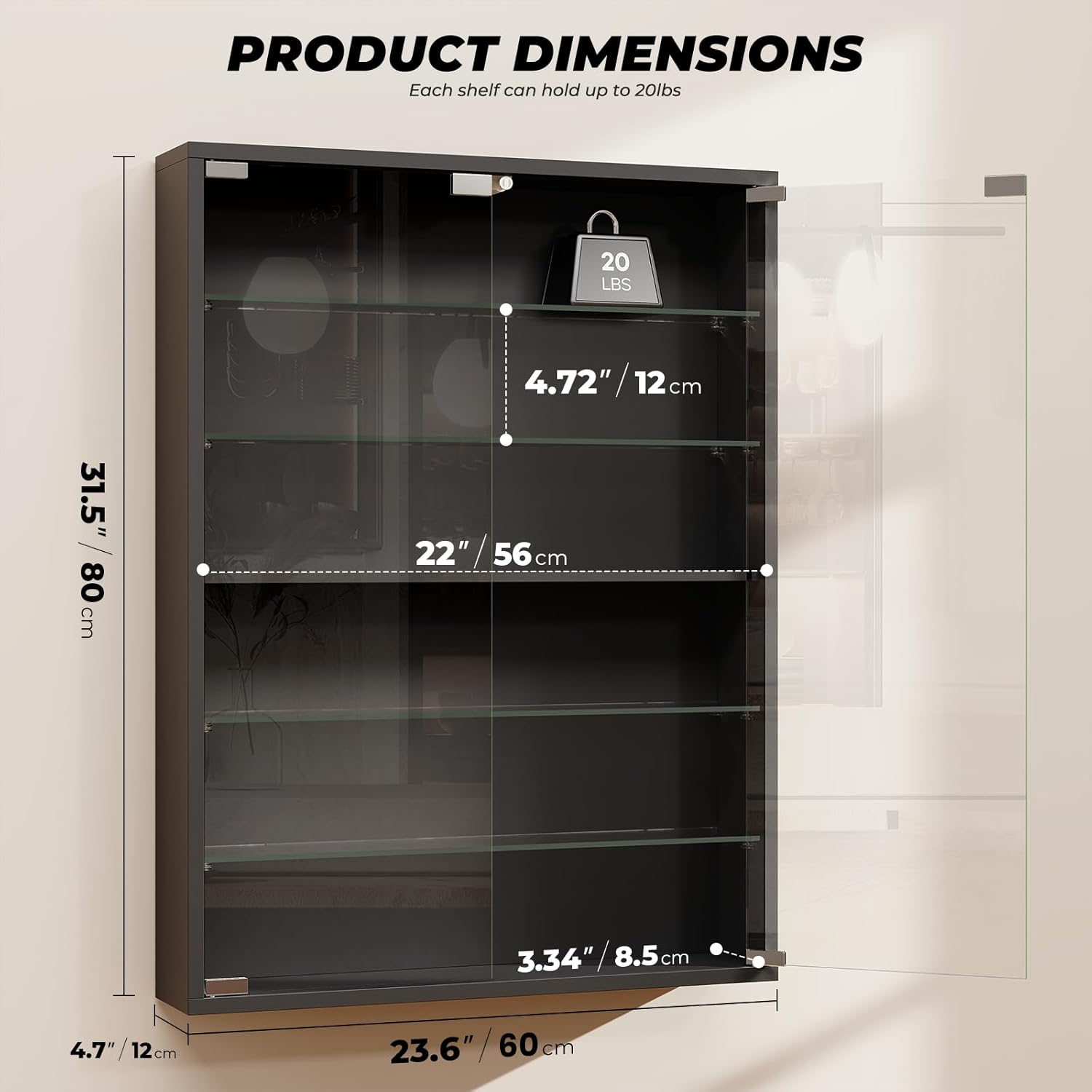 6-Tier Wall Display Case with  - Lighting & Home Decor Studio のレビューと価格