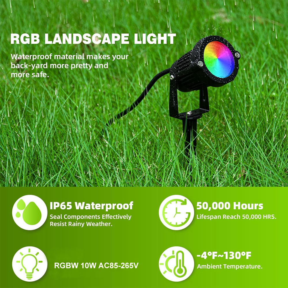 RGBW Landscape Lighting 10W wi - Lighting Christmas Decor のレビューと価格