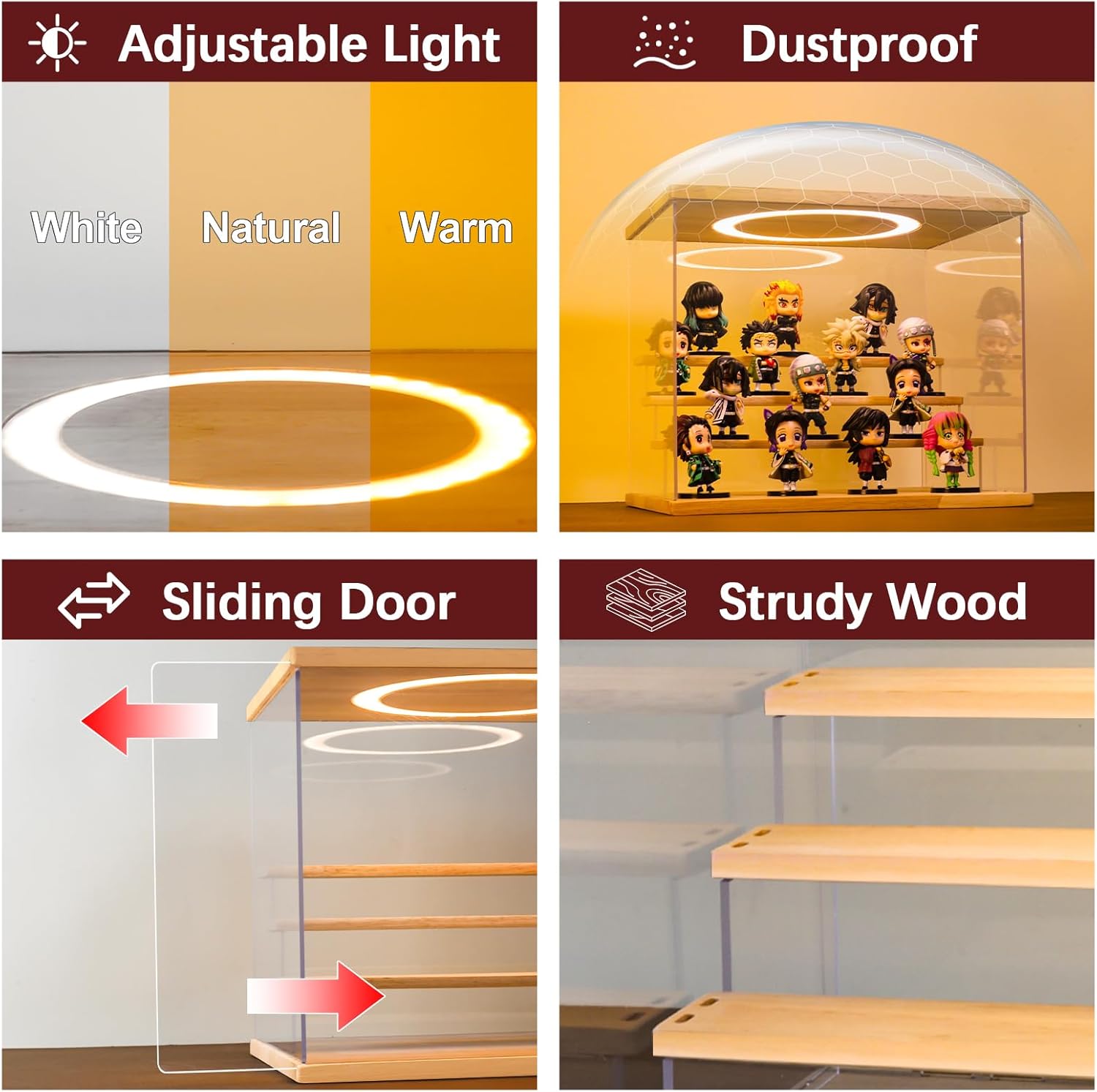 Acrylic Display Case with Adju - Lighting & Home Decor Studio のレビューと価格