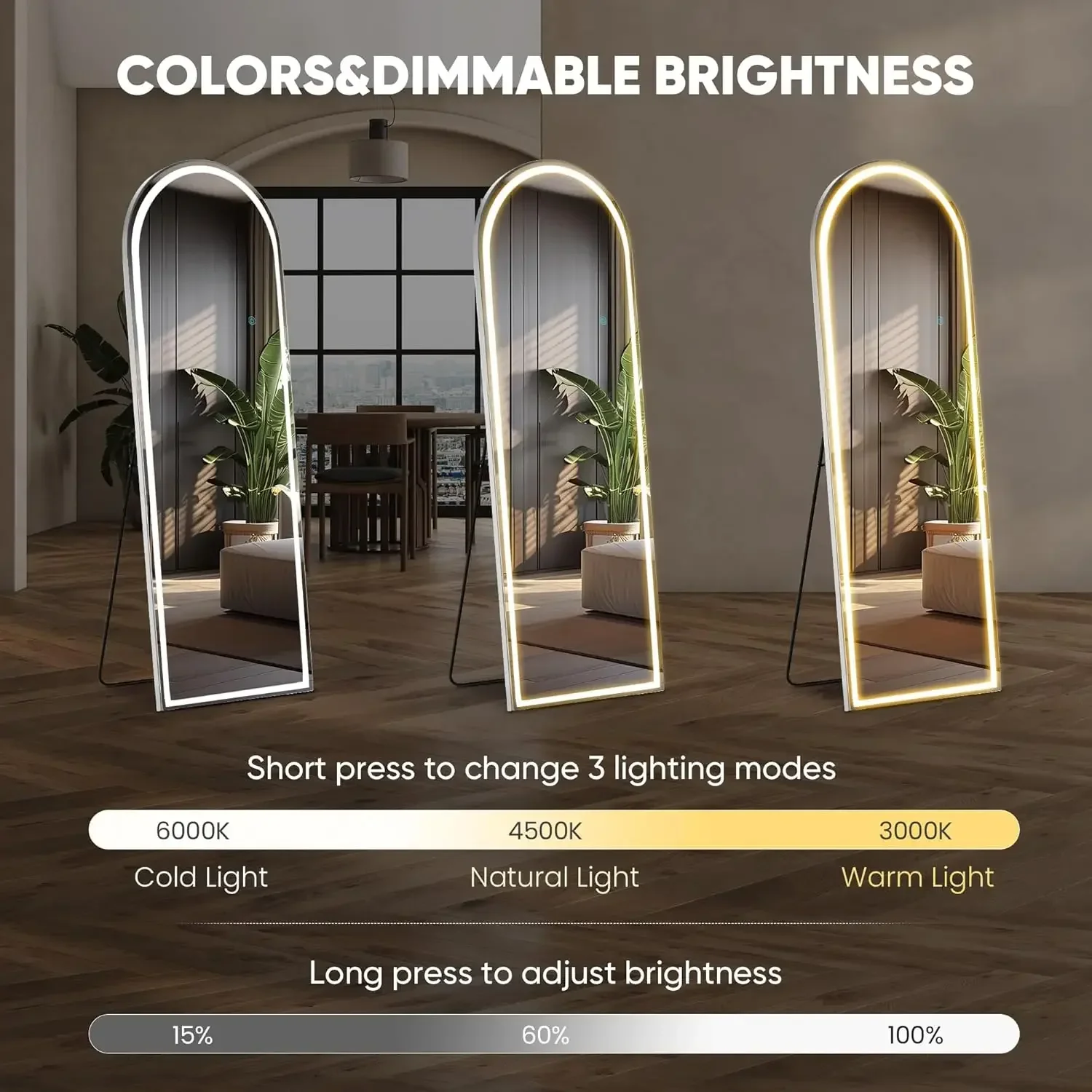 Full Body Wall Mirror with LED - Lighting Decoration Stand のレビューと価格