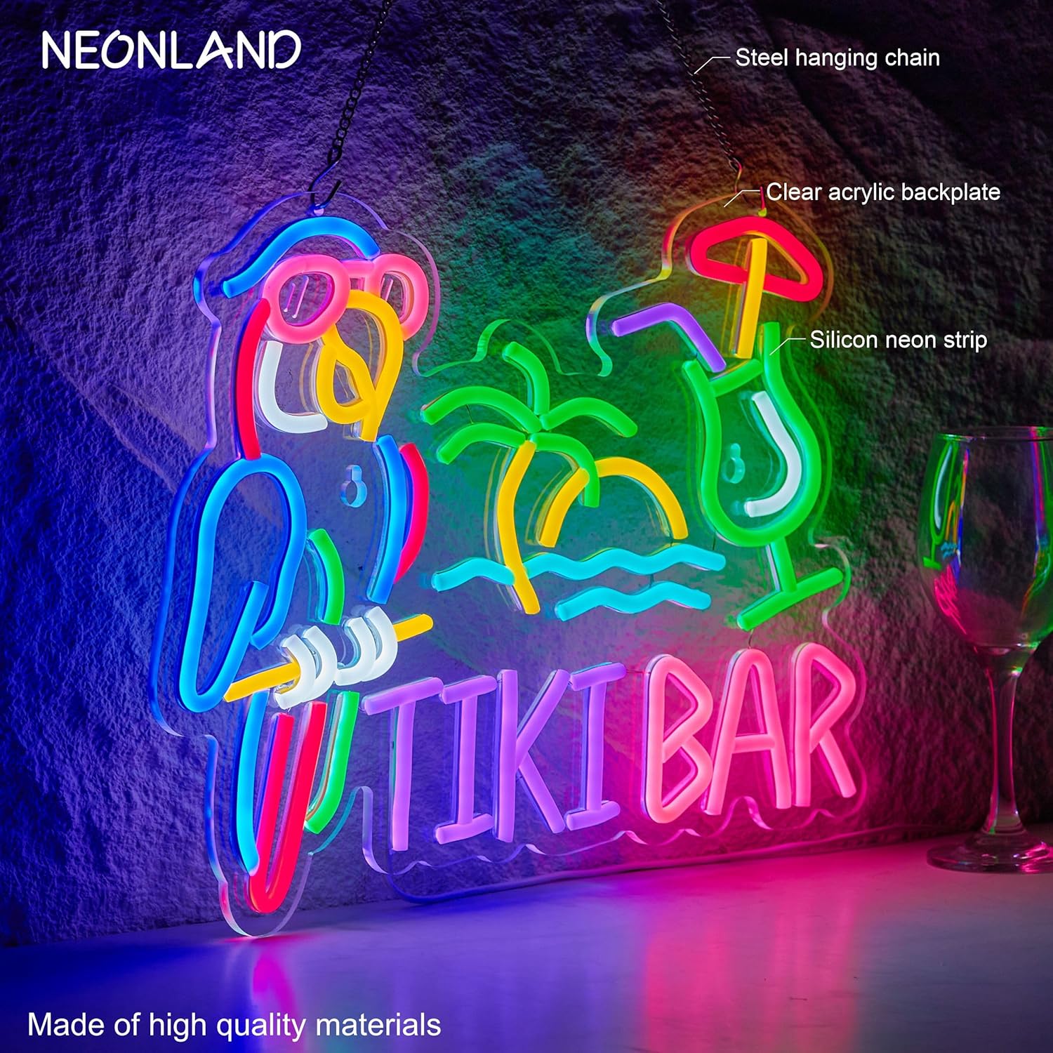 Tiki Bar Parrot Palm Tree Neon - Lighting Decoration In Bedroom のレビューと価格