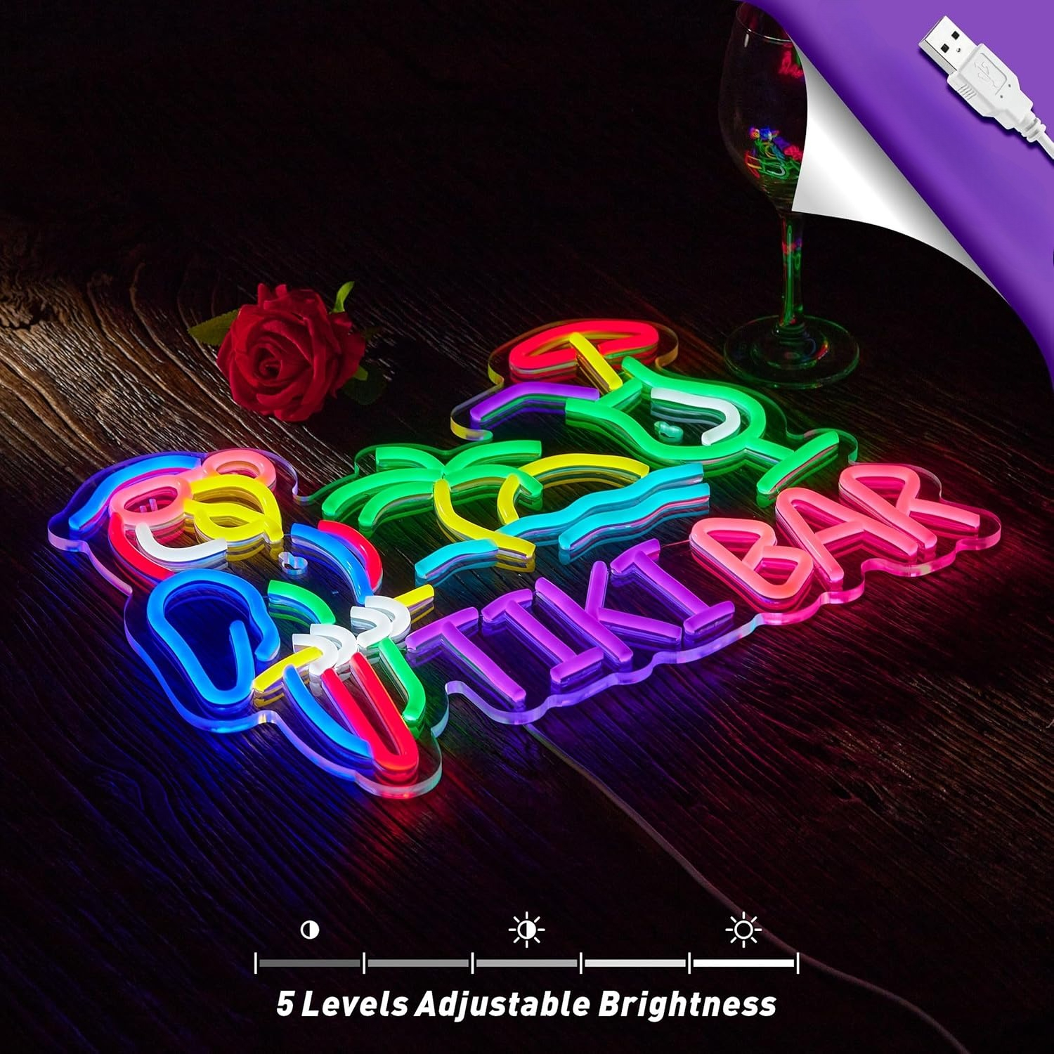 Tiki Bar Parrot Palm Tree Neon - Lighting Decoration In Bedroom のレビューと価格