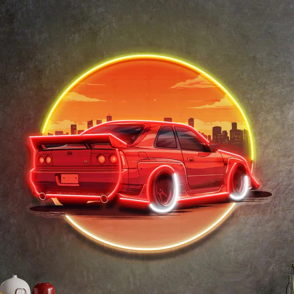 Stylish Sunset Car Neon Wall S - Bathroom Lighting Decor Ideas のレビューと価格