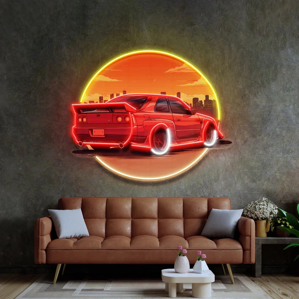 Stylish Sunset Car Neon Wall S - Bathroom Lighting Decor Ideas のレビューと価格