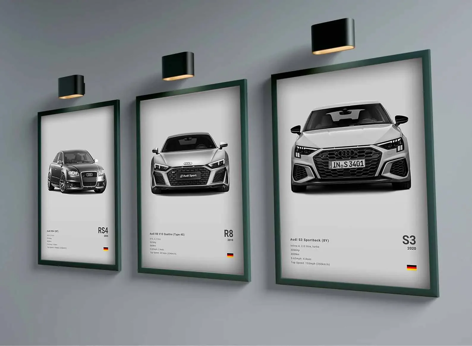 Pop German Cars Rs3 Car Photog - Lighting Mcqueen Wall Decor のレビューと価格